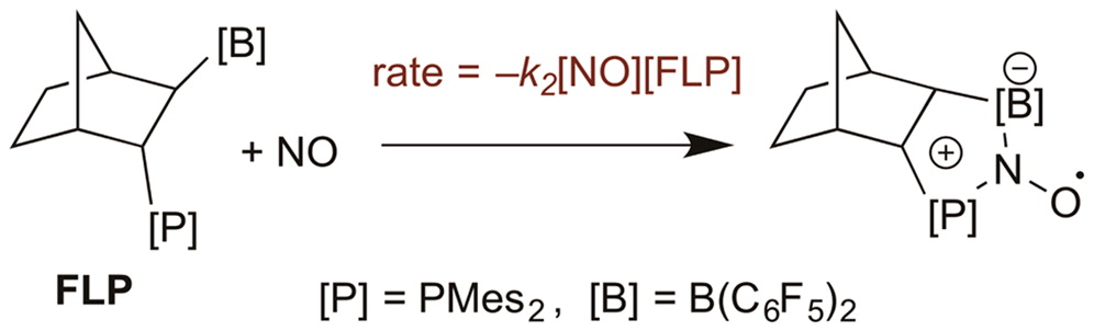 Frustrated Lewis pair (FLP) reaction with nitric oxide